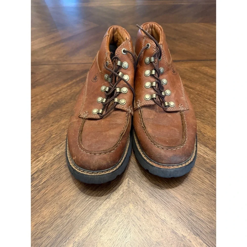 Ariat Mens Spitfire Brown Leather Moc Toe Chukka Boots 10002521 Size 9.5 D